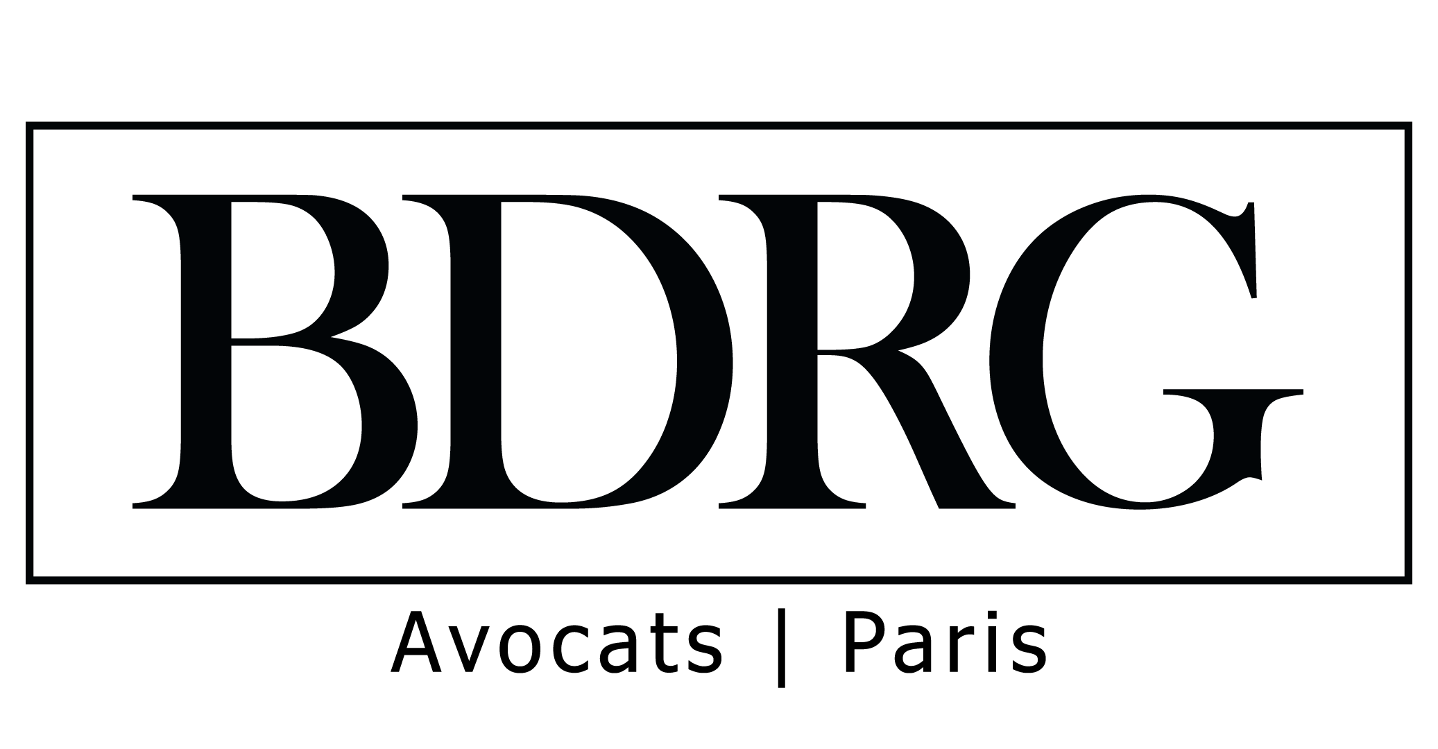 Logo avec tagline du cabinet d'avocats BDRG à Paris.